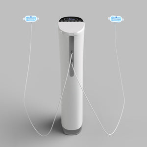 ultra whitening accelerator standing with two whitening devices connected