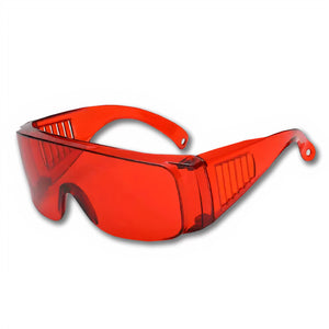 red dental glasses